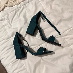 emerald suede green heels